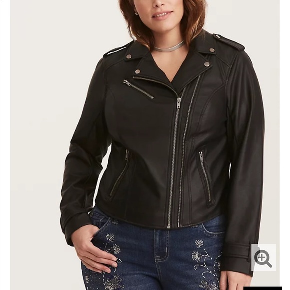torrid Jackets & Blazers - Torrid Zipper Faux Leather Moto Jacket 0X